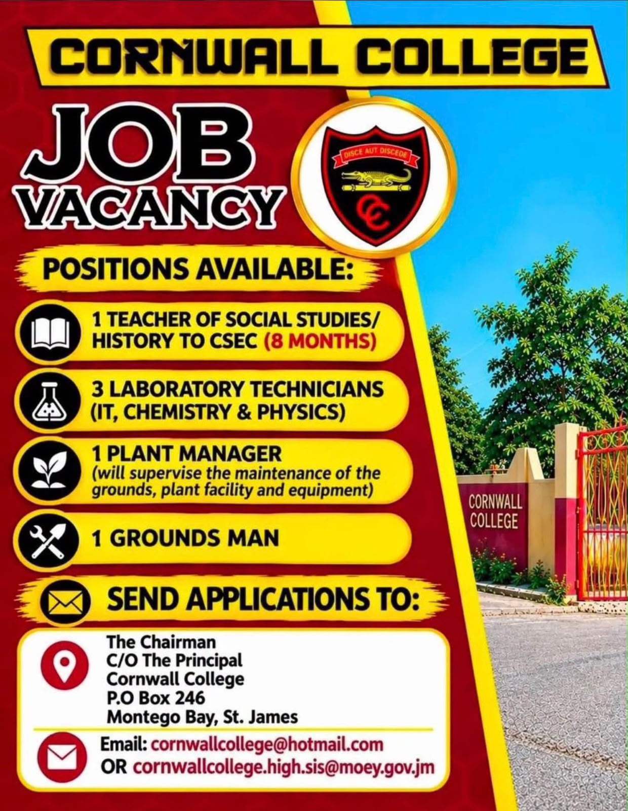 Flyer pinned on the board