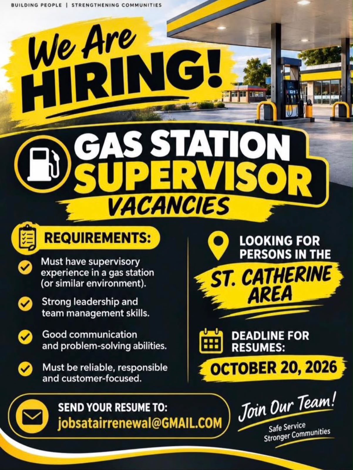 Flyer pinned on the board