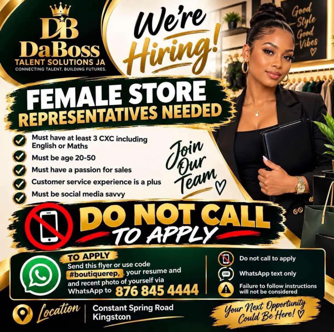 Flyer pinned on the board